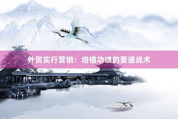 外贸实行营销：培植功绩的要道战术